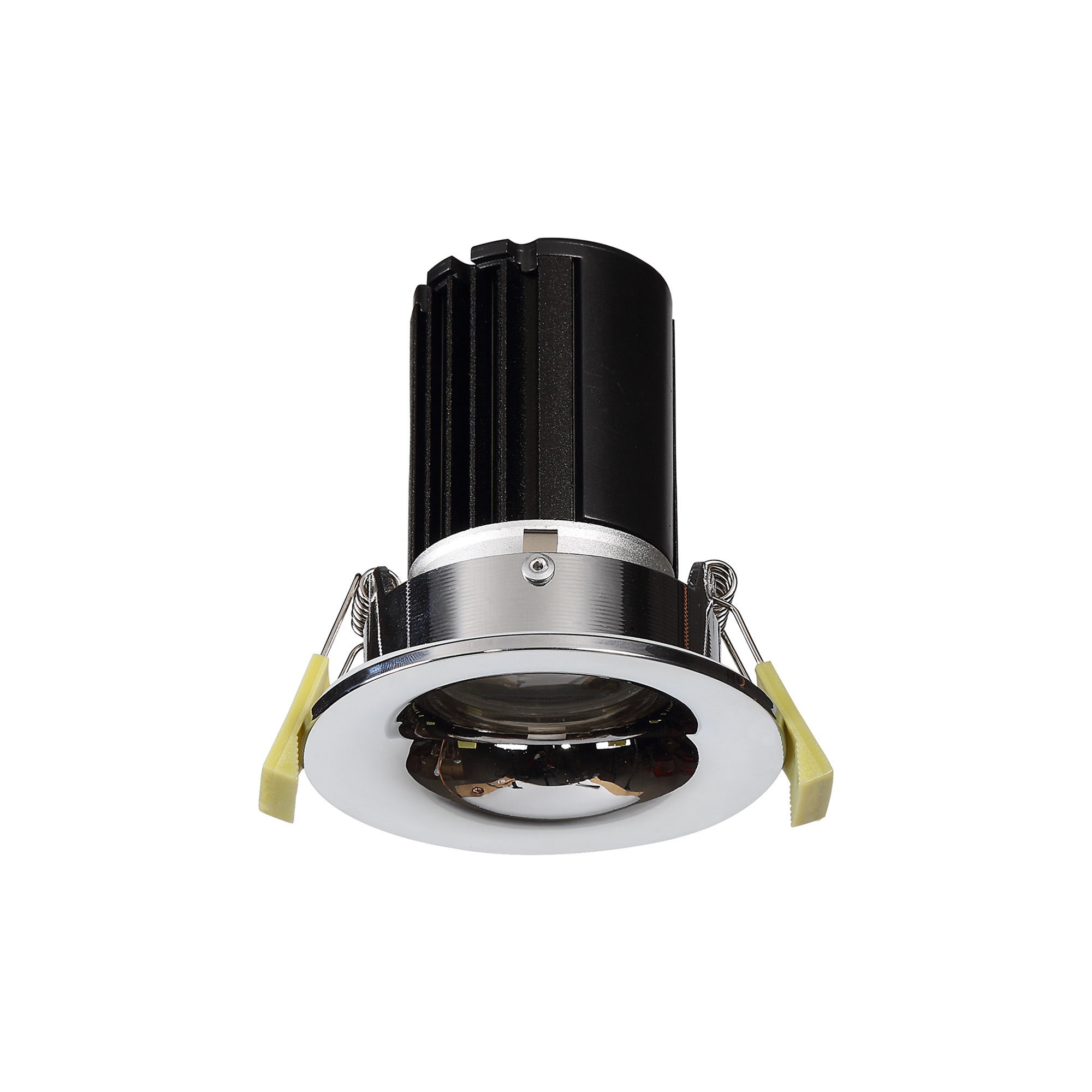 DM200772  Bruve 10 Tridonic powered 10W 2700K 750lm 12° CRI>90 LED Engine Polished Chrome Fixed Round Recessed Downlight; Inner Glass cover; IP65